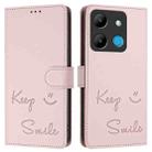 For Infinix Smart 7 X6515 Smile Embossing RFID Leather Phone Case(Pink) - 3