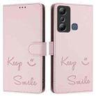 For Infinix Hot 20i X665E Smile Embossing RFID Leather Phone Case(Pink) - 3