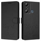 For Infinix Hot 20i X665E Smile Embossing RFID Leather Phone Case(Black) - 3