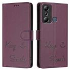 For Infinix Hot 20i X665E Smile Embossing RFID Leather Phone Case(Violet) - 3