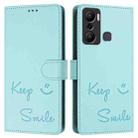 For Infinix Hot 20 Play Smile Embossing RFID Leather Phone Case(Mint Green) - 3