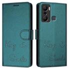 For Infinix Hot 20 Play Smile Embossing RFID Leather Phone Case(Peacock Green) - 3