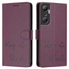 For Infinix Hot 20 4G X6826 Smile Embossing RFID Leather Phone Case(Violet) - 3