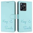 For Infinix Zero 20 Smile Embossing RFID Leather Phone Case(Mint Green) - 3