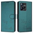 For Infinix Zero 20 Smile Embossing RFID Leather Phone Case(Peacock Green) - 3