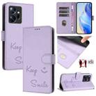 For Infinix Zero 20 Smile Embossing RFID Leather Phone Case(Light Purple) - 1