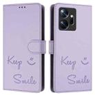 For Infinix Zero 20 Smile Embossing RFID Leather Phone Case(Light Purple) - 3