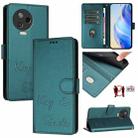 For Infinix Note 12 Pro 4G / Note 12 2023 Smile Embossing RFID Leather Phone Case(Peacock Green) - 1