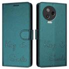 For Infinix Note 12 Pro 4G / Note 12 2023 Smile Embossing RFID Leather Phone Case(Peacock Green) - 3