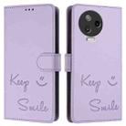 For Infinix Note 12 Pro 4G / Note 12 2023 Smile Embossing RFID Leather Phone Case(Light Purple) - 3