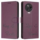 For Infinix Note 12 Pro 4G / Note 12 2023 Smile Embossing RFID Leather Phone Case(Violet) - 3