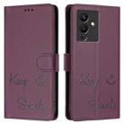 For Infinix Note 12 Pro 5G / Note 12 5G Smile Embossing RFID Leather Phone Case(Violet) - 3