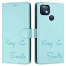 For Infinix Hot 10i Smile Embossing RFID Leather Phone Case(Mint Green) - 3