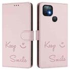 For Infinix Hot 10i Smile Embossing RFID Leather Phone Case(Pink) - 3