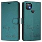 For Infinix Hot 10i Smile Embossing RFID Leather Phone Case(Peacock Green) - 3