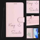 For Infinix Hot 10T / 10S Smile Embossing RFID Leather Phone Case(Pink) - 2