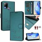 For Infinix Hot 10T / 10S Smile Embossing RFID Leather Phone Case(Peacock Green) - 1