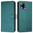 For Infinix Hot 10T / 10S Smile Embossing RFID Leather Phone Case(Peacock Green) - 3