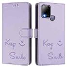 For Infinix Hot 10T / 10S Smile Embossing RFID Leather Phone Case(Light Purple) - 3