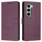 For Infinix Hot 50 4G Smile Embossing RFID Leather Phone Case(Violet) - 3