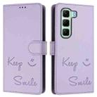 For Infinix Hot 50 5G Smile Embossing RFID Leather Phone Case(Light Purple) - 3