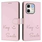 For Infinix Hot 50i 5G / Smart 9 4G Smile Embossing RFID Leather Phone Case(Pink) - 3