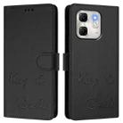 For Infinix Hot 50i 5G / Smart 9 4G Smile Embossing RFID Leather Phone Case(Black) - 3