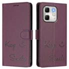 For Infinix Hot 50i 5G / Smart 9 4G Smile Embossing RFID Leather Phone Case(Violet) - 3