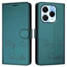 For Infinix Note 40X 5G Smile Embossing RFID Leather Phone Case(Peacock Green) - 3