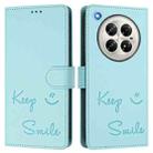 For Infinix Zero 40 4G / 5G Smile Embossing RFID Leather Phone Case(Mint Green) - 3