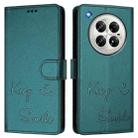 For Infinix Zero 40 4G / 5G Smile Embossing RFID Leather Phone Case(Peacock Green) - 3