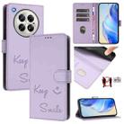 For Infinix Zero 40 4G / 5G Smile Embossing RFID Leather Phone Case(Light Purple) - 1