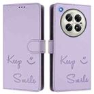 For Infinix Zero 40 4G / 5G Smile Embossing RFID Leather Phone Case(Light Purple) - 3