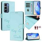 For Infinix Hot 50 Pro+ 4G Smile Embossing RFID Leather Phone Case(Mint Green) - 1