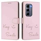 For Infinix Hot 50 Pro+ 4G Smile Embossing RFID Leather Phone Case(Pink) - 3