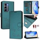 For Infinix Hot 50 Pro+ 4G Smile Embossing RFID Leather Phone Case(Peacock Green) - 1