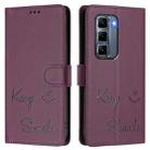 For Infinix Hot 50 Pro+ 4G Smile Embossing RFID Leather Phone Case(Violet) - 3