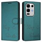 For Infinix Note 50s Smile Embossing RFID Leather Phone Case(Peacock Green) - 2