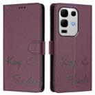 For Infinix Note 50s Smile Embossing RFID Leather Phone Case(Violet) - 2
