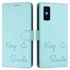 For Infinix GT 30 Pro Smile Embossing RFID Leather Phone Case(Mint Green) - 2