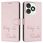 For itel A50 Smile Embossing RFID Leather Phone Case(Pink) - 3