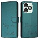 For itel A50 Smile Embossing RFID Leather Phone Case(Peacock Green) - 3