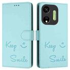 For itel P55 5G Smile Embossing RFID Leather Phone Case(Mint Green) - 3