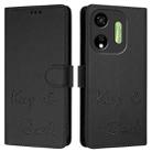 For itel P55 5G Smile Embossing RFID Leather Phone Case(Black) - 3