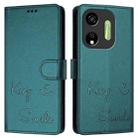 For itel P55 5G Smile Embossing RFID Leather Phone Case(Peacock Green) - 3