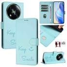 For itel RS4 S666LN Smile Embossing RFID Leather Phone Case(Mint Green) - 1