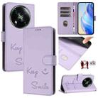 For itel RS4 S666LN Smile Embossing RFID Leather Phone Case(Light Purple) - 1