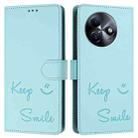 For itel S24 Smile Embossing RFID Leather Phone Case(Mint Green) - 3