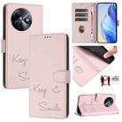 For itel S24 Smile Embossing RFID Leather Phone Case(Pink) - 1