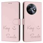 For itel S24 Smile Embossing RFID Leather Phone Case(Pink) - 3